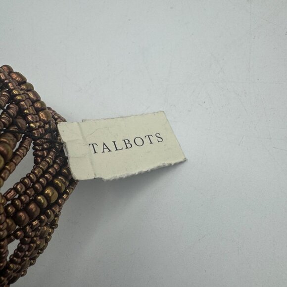 Bronze Beaded Cuff Bracelet By Talbots With Intricate Design 2.5-Inch Diameter - Picture 4 of 5